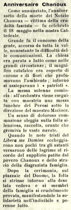 Visualizza immagine Articolo pubblicato su “Augusta Prætoria” del 1° giugno 1945