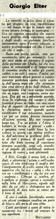 Regarde l'image Extrait d’un article de Giulio Einaudi « Riccardo » publié dans « Lo Partisan » du 21 juin 1945