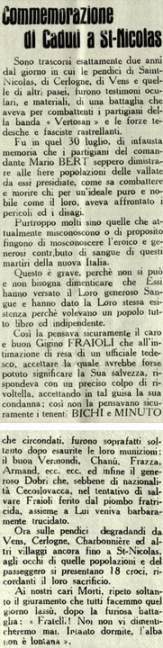 Visualizza immagine Articolo pubblicato su “Lo Partisan” del 2 agosto 1946